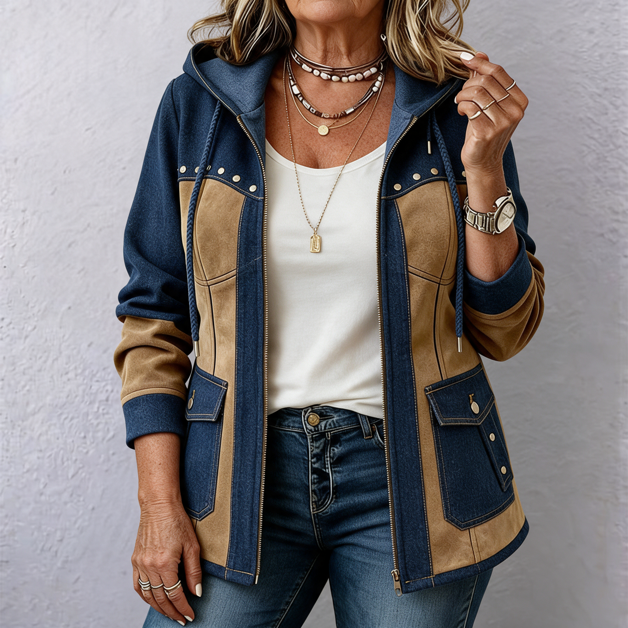 Navy & Camel / 5XL